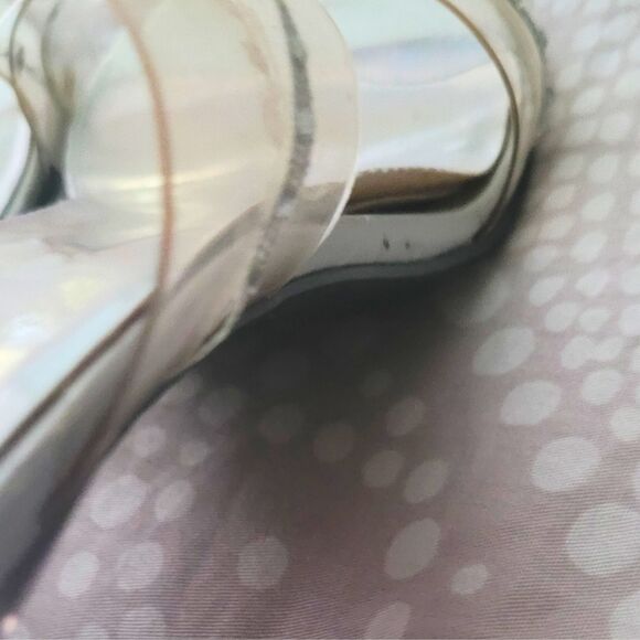Silver Heels With Clear Rhinestone Straps and Clear Heels S.R.O.  Slip-on Heels - Picture 4 of 9